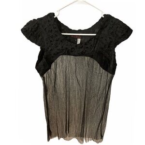 Black Sheer Sleeveless Summer Top Small Brand New